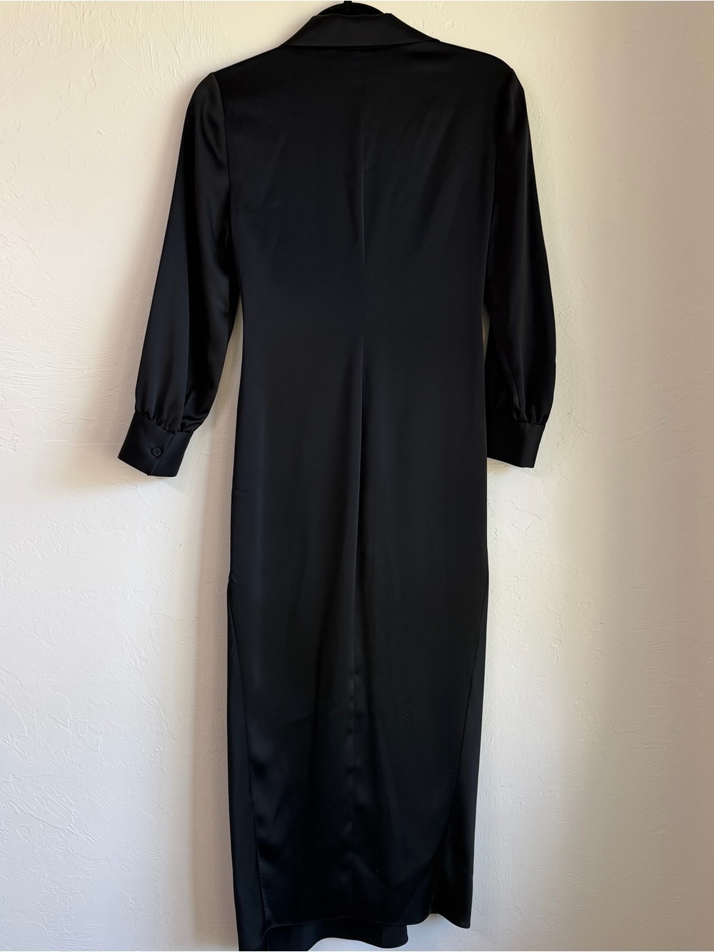 Theory Black Satin Midi Twist Dress size 2 - Picture 5 of 5